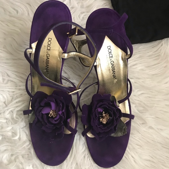 Dolce & Gabana Purple Suede Heels - Picture 5 of 8